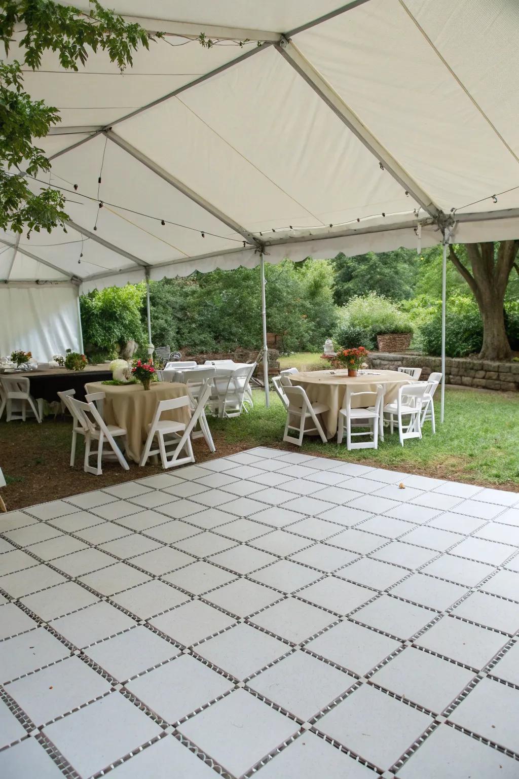 Interlocking sections provide simple setup and flexibility.