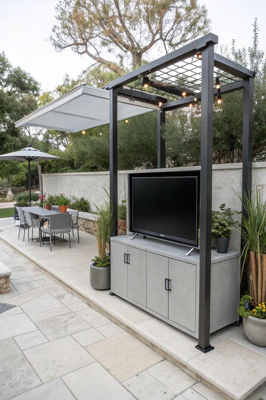 Embrace minimalism with a contemporary, simple TV enclosure.