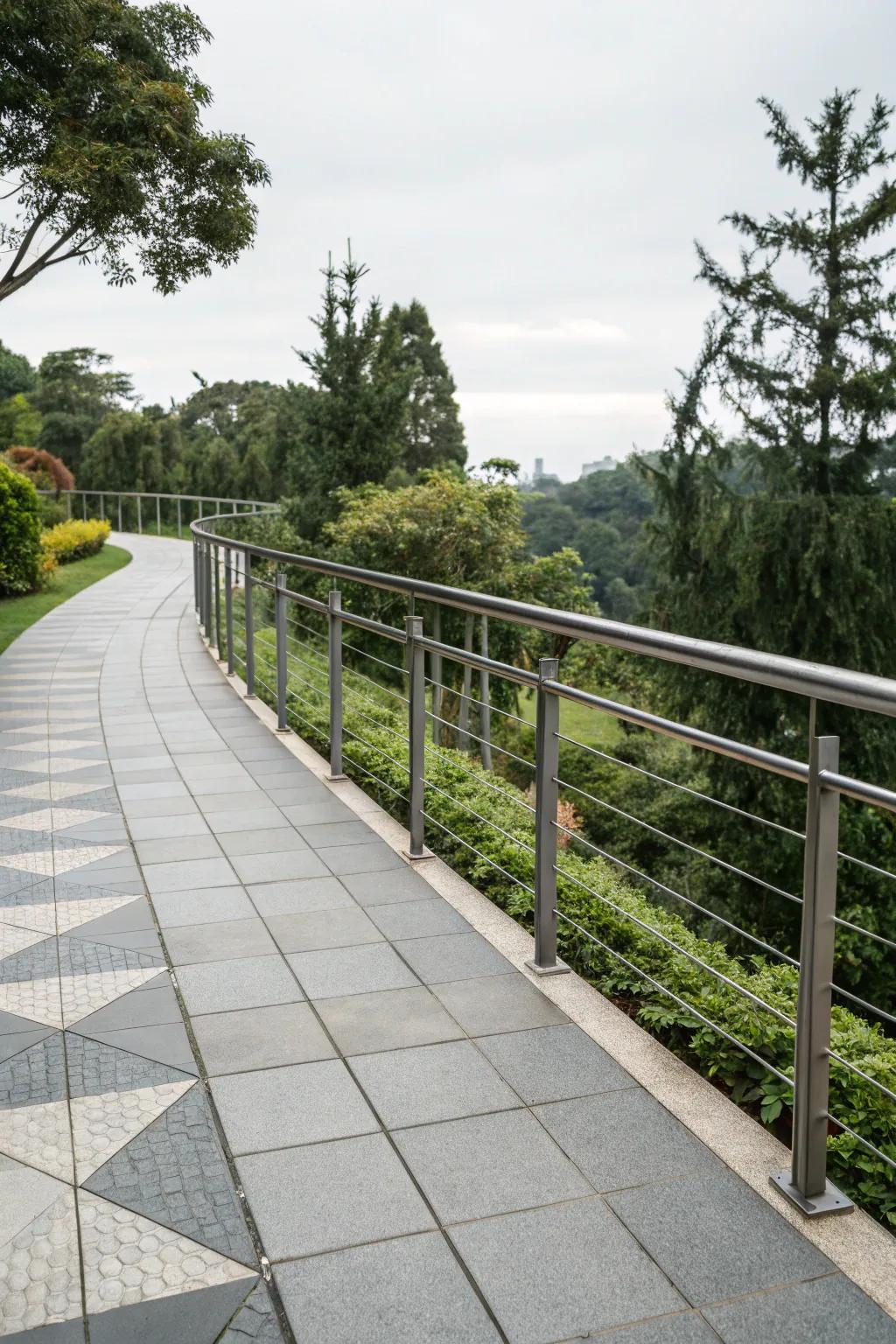 Steel borders provide a sleek, contemporary aesthetic to outdoor settings.