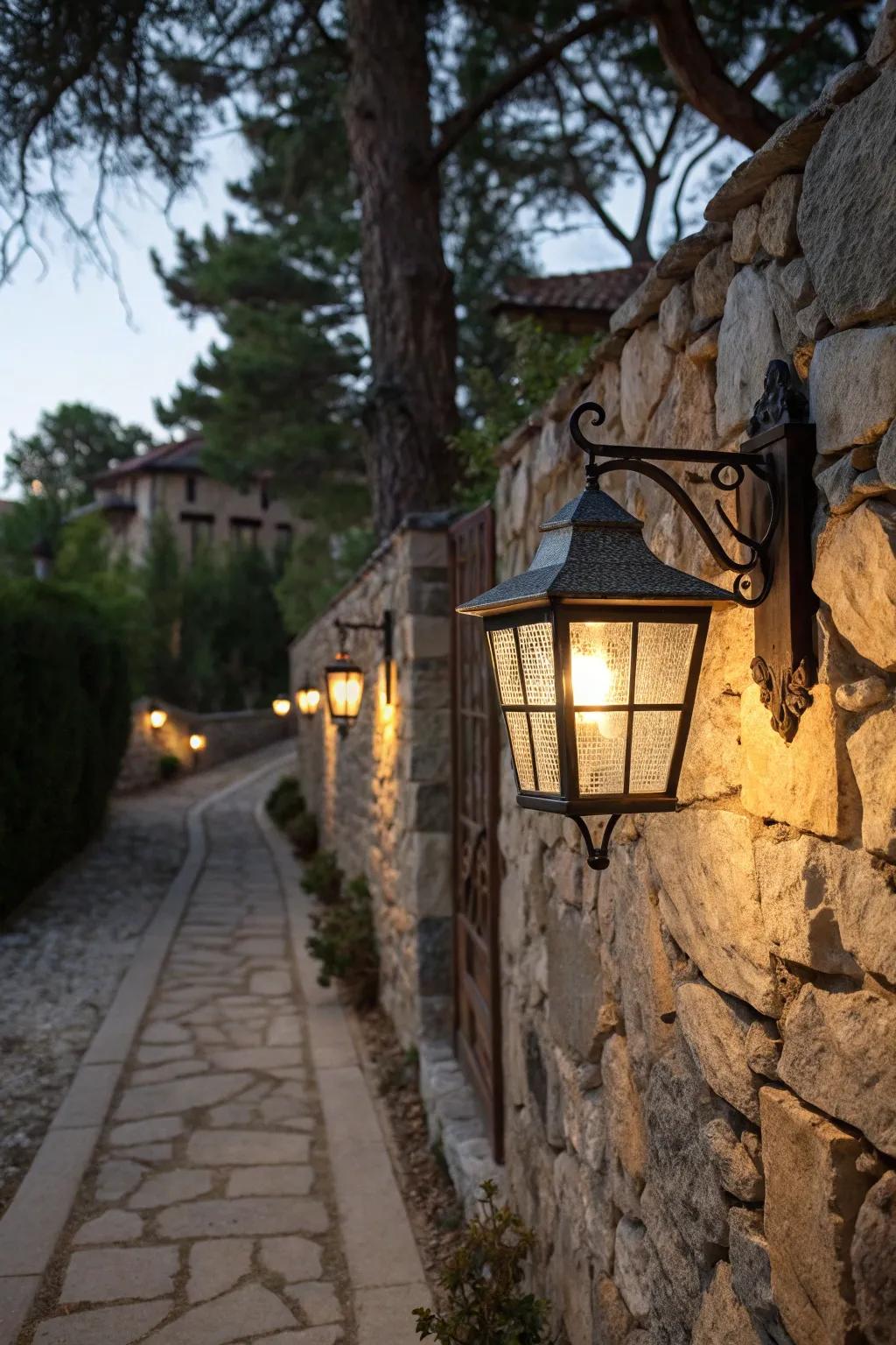 Carriage-style lights imbue classic charm into country settings.