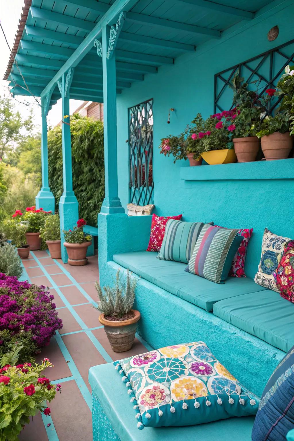 Bright hues can turn your patio into a vibrant retreat.