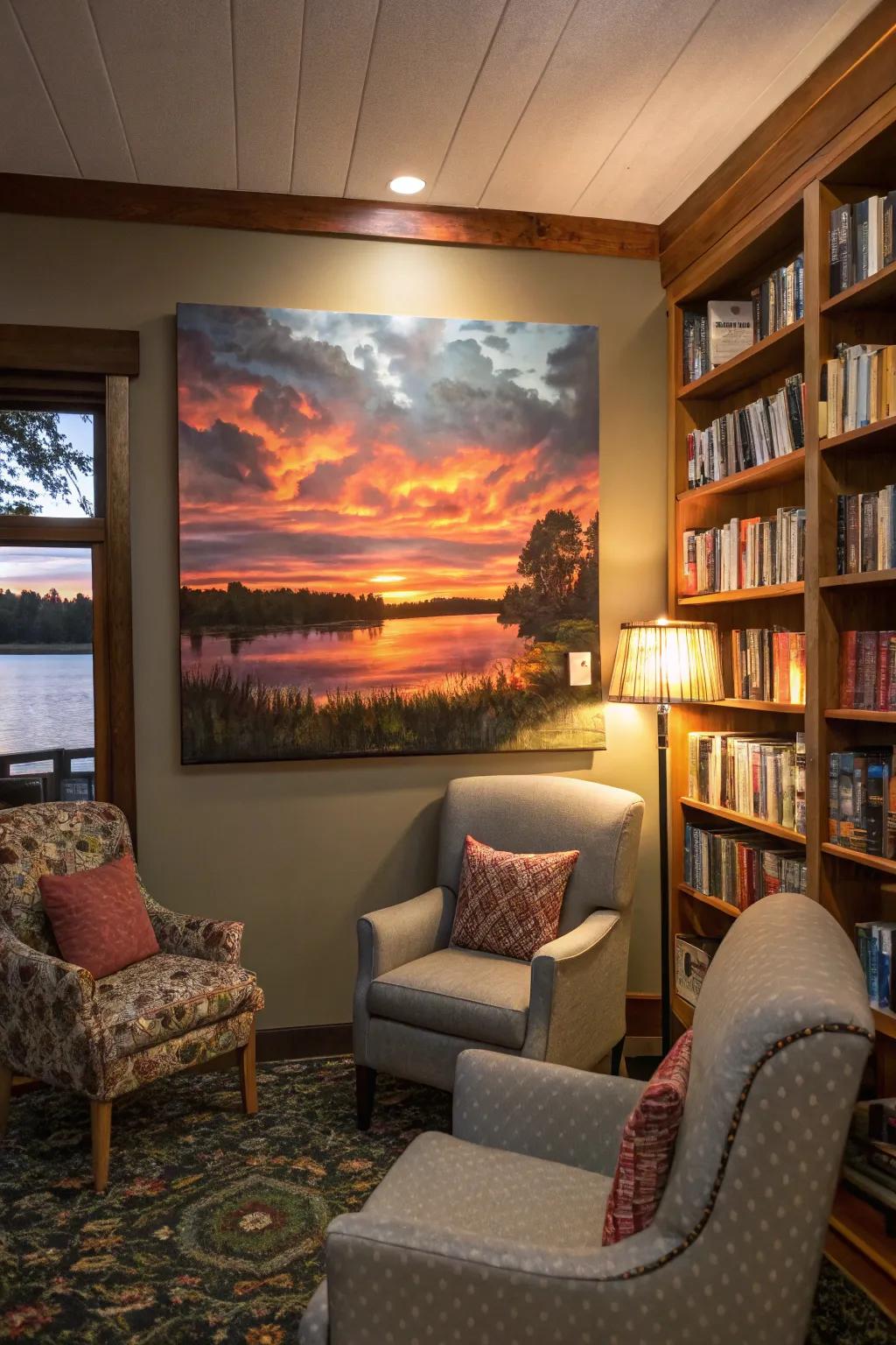 The splendor of nature captured beautifully on canvas.