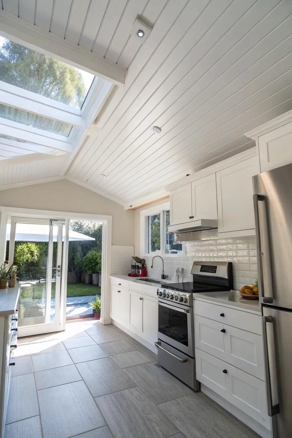 Painted panels evoke a pristine and spacious sensation.