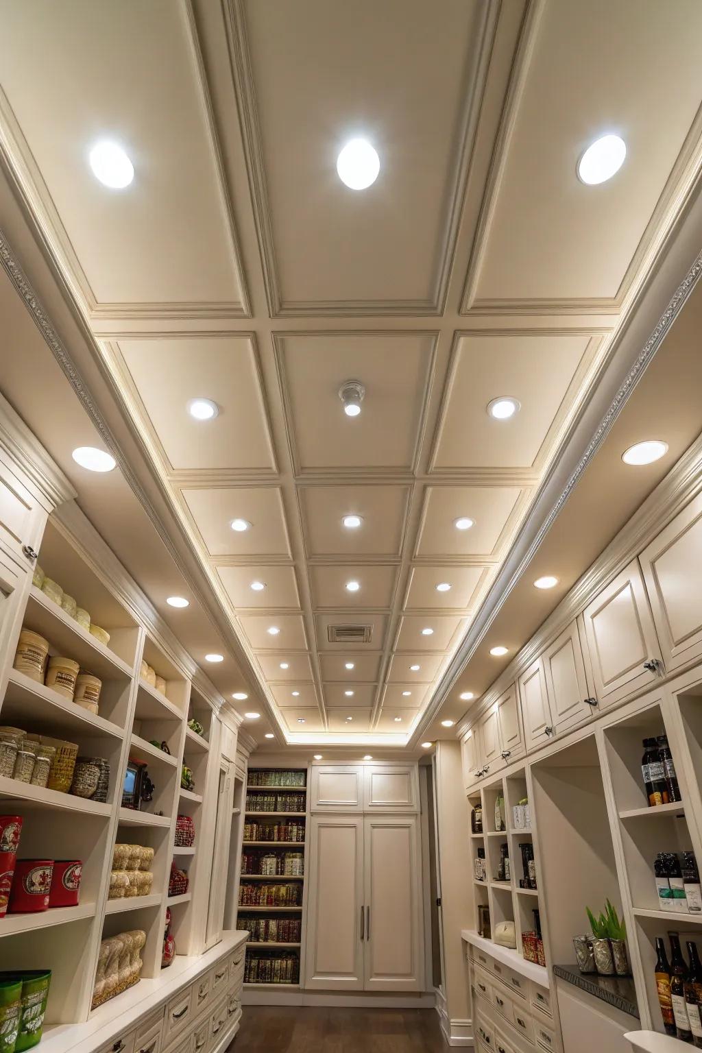 Recessed lights offer seamless illumination.