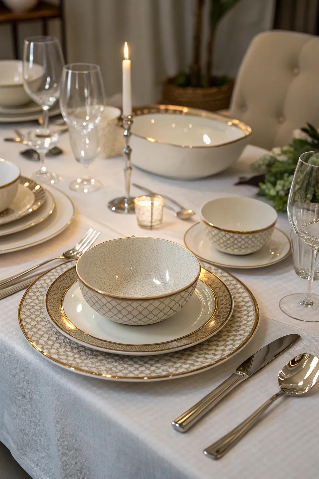 A refined table setting adds to a fancy atmosphere.