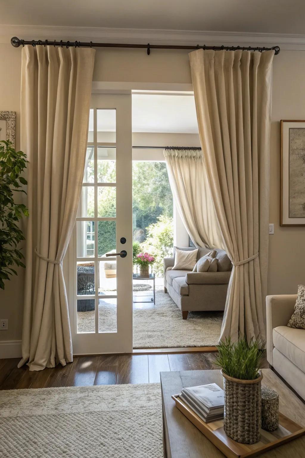 Simple colors offer a lasting grace for any patio door design.