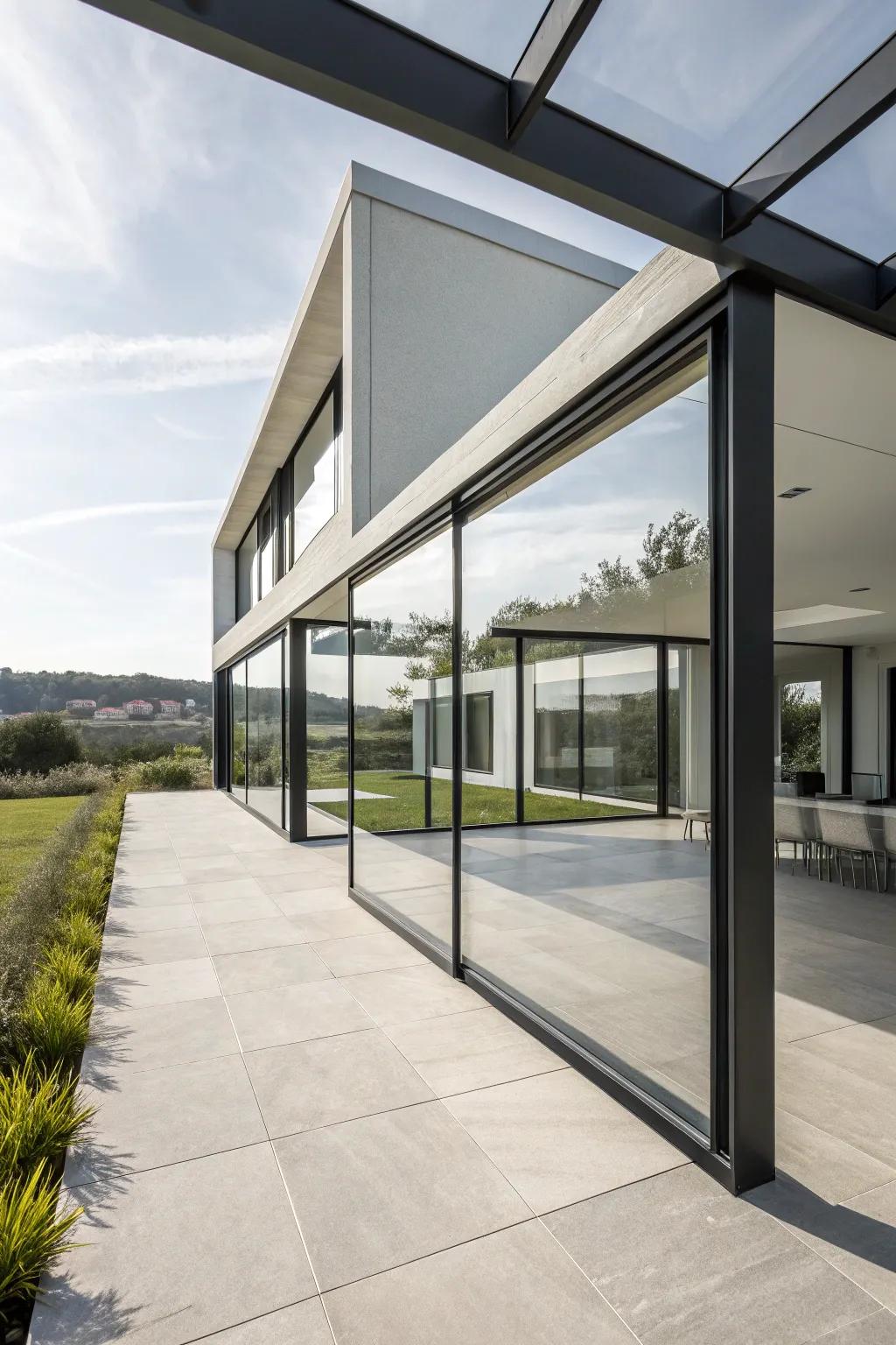 Elegant and contemporary uncluttered glass enclosure design.