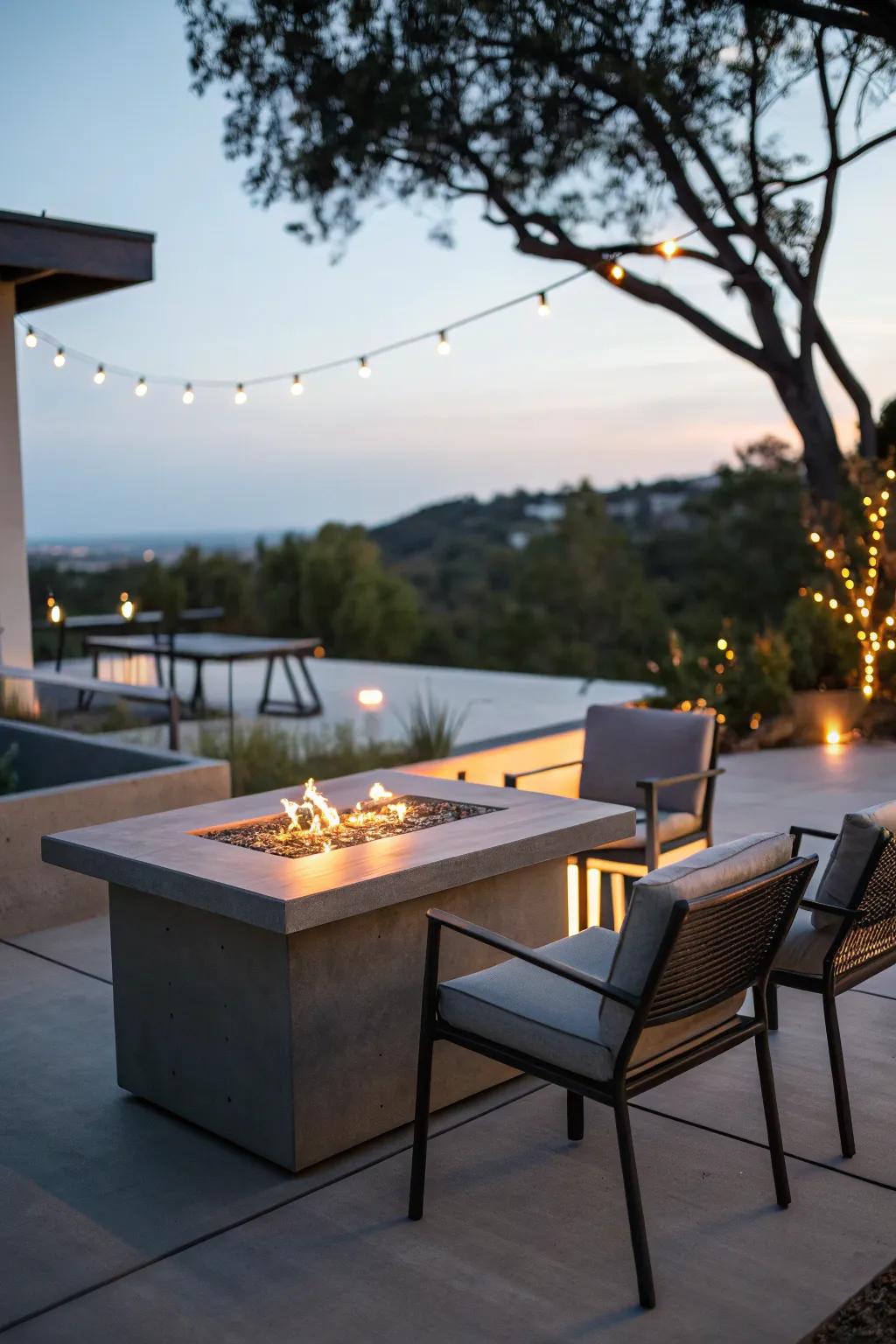 Raise the bar on your patio decor with the refinement of a modern fire table.