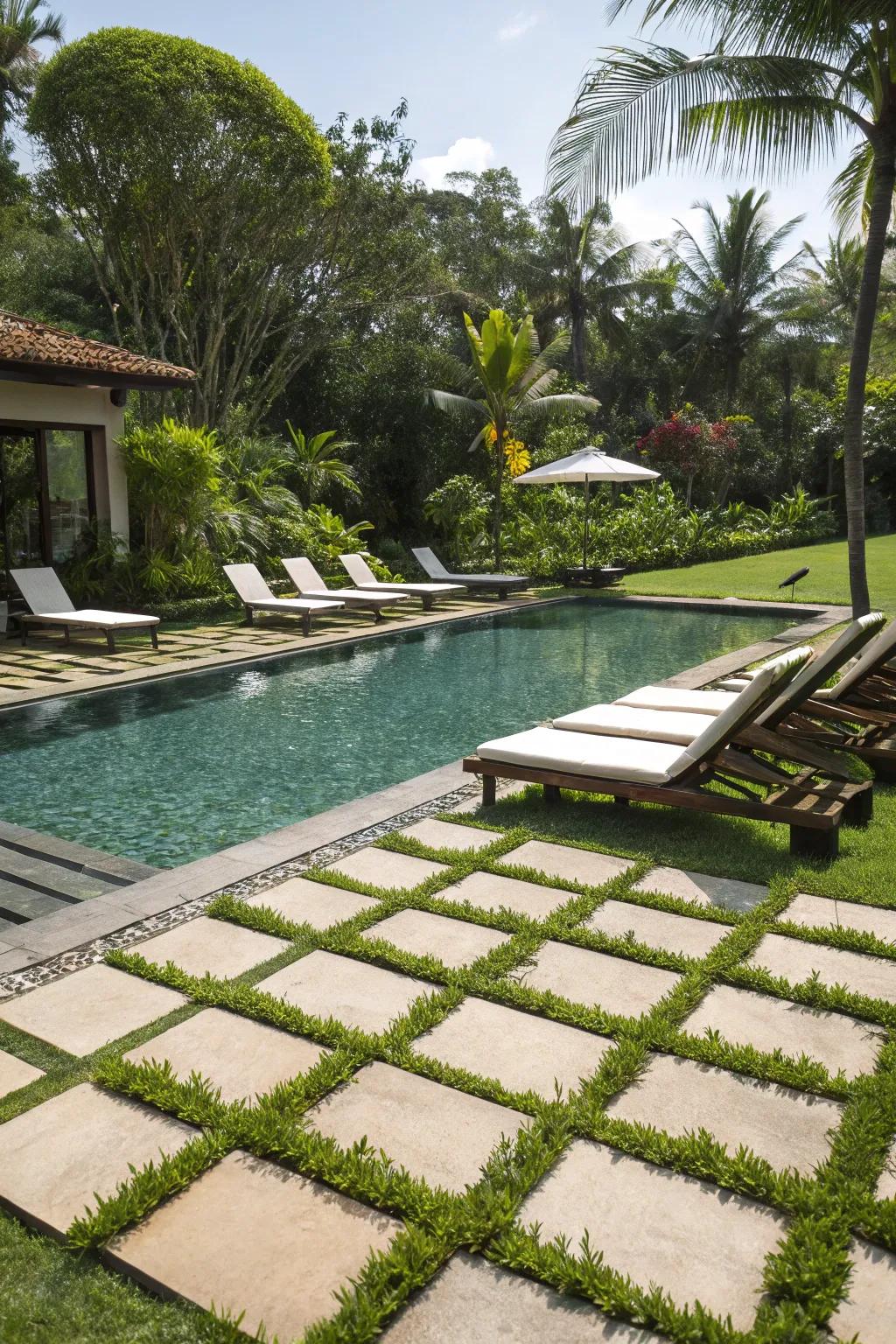 A poolside layout blending functionality with grace.