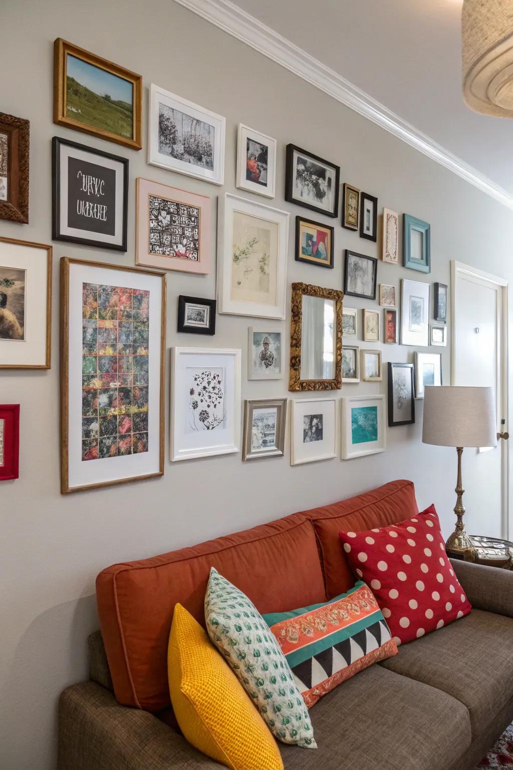 A diverse selection of frames offers warmth and character to your space.
