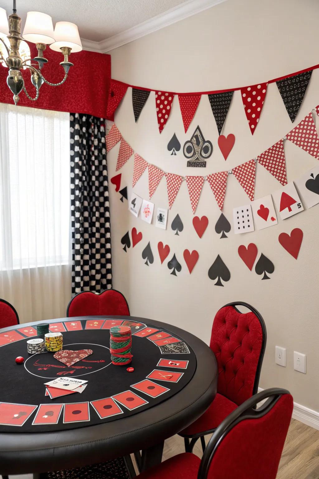 Transport the casino to your home with inspired poker decorations.