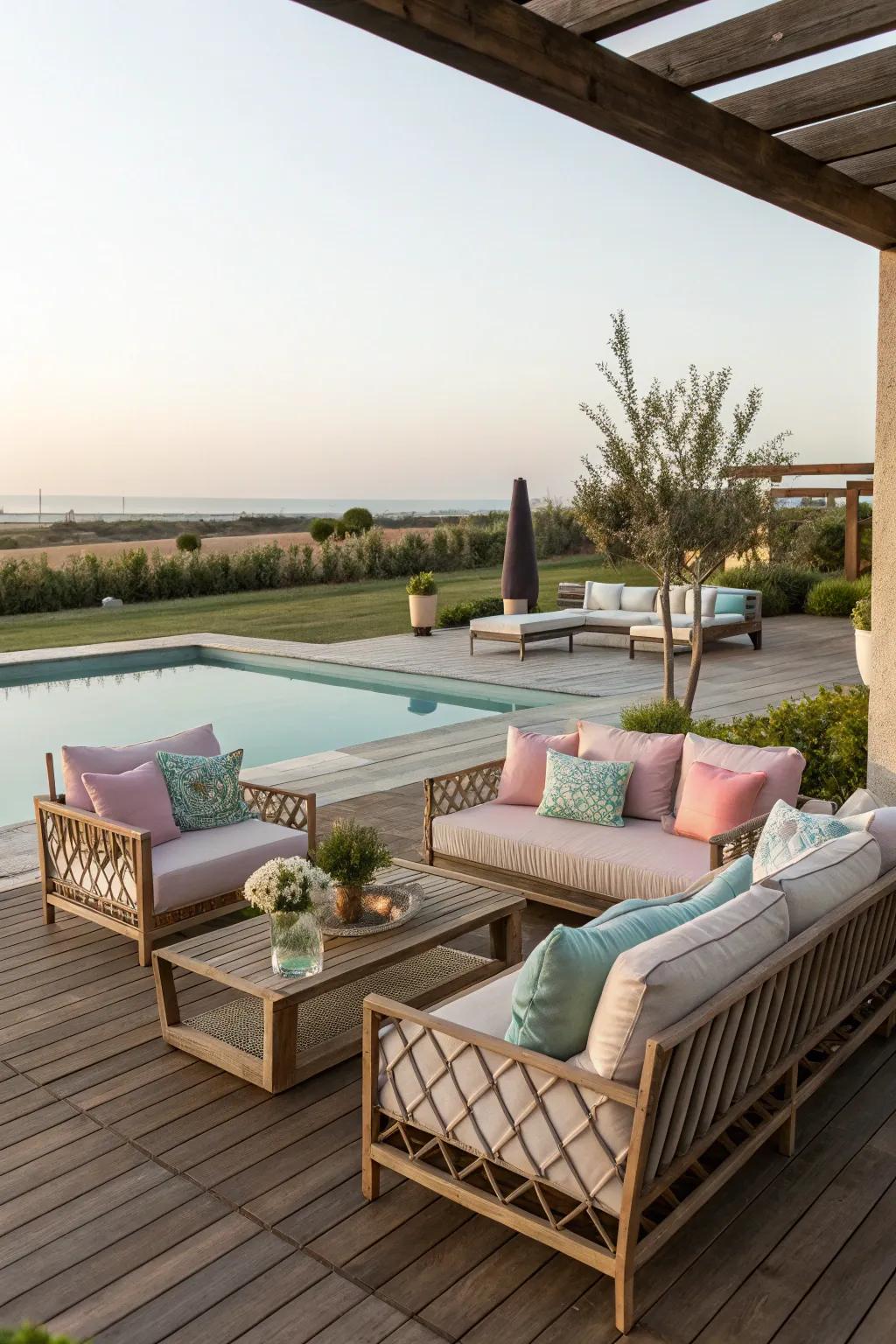 A fantastic social space for poolside chats.