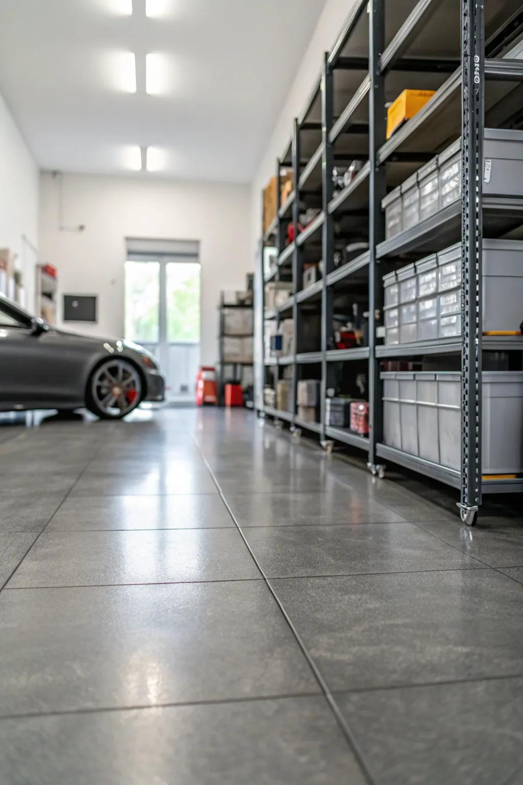 Get that modern industrial look with grey matte porcelain tiles.