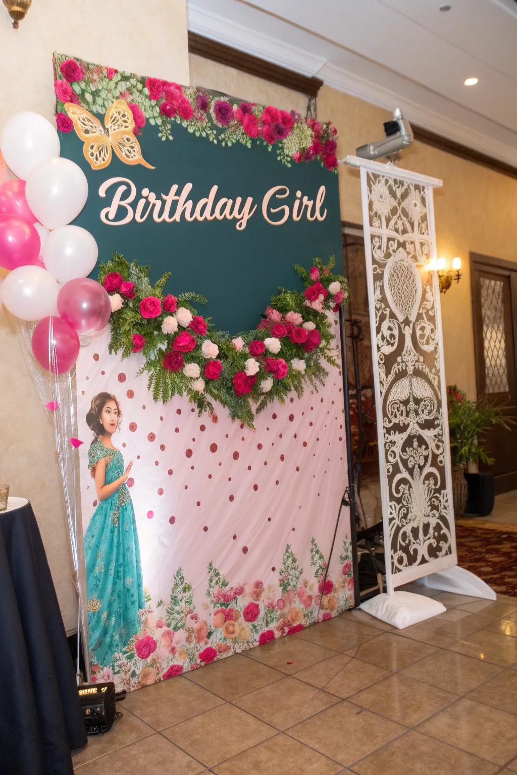 Personalized touches really make your quinceañera backdrop unique.