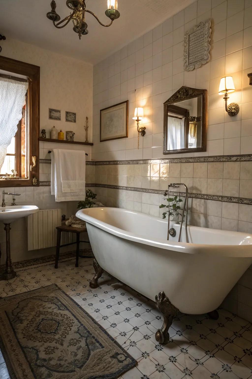 The timeless grace of a clawfoot bathtub exudes luxury and nostalgia.