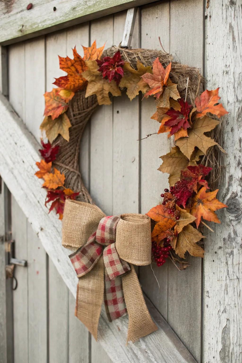 Capture the spirit of fall with this rustic wreath.
