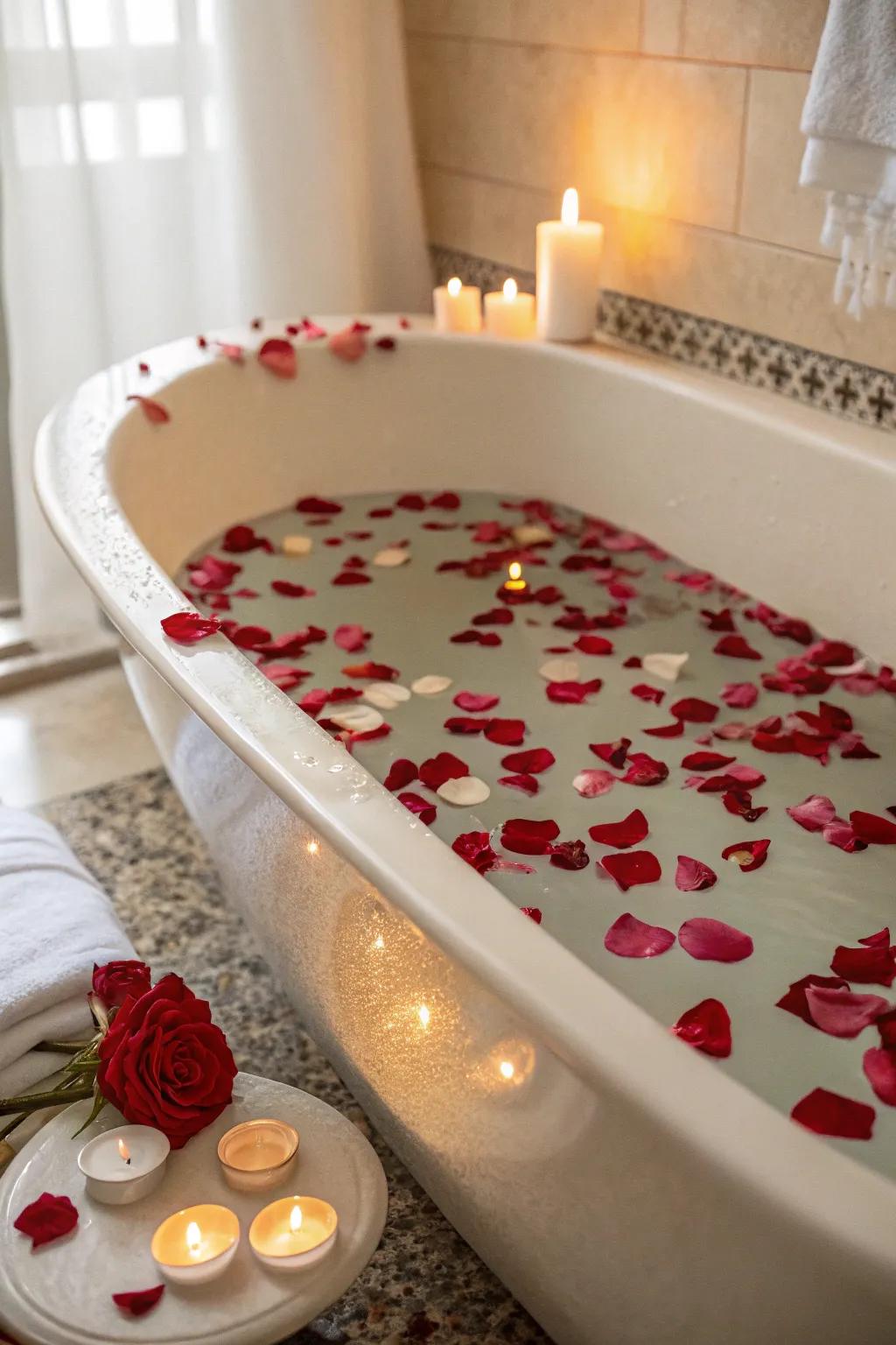 Blossom petals give your bath an enduring touch of romance.