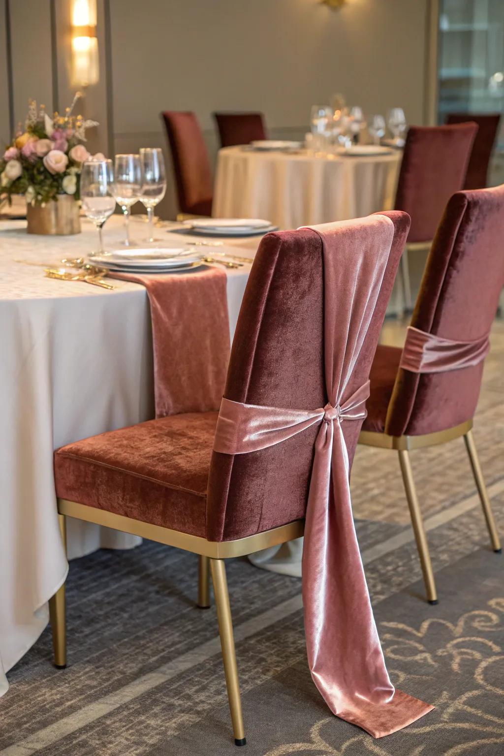 Soft textiles contribute both comfort and elegance to your romantic dining arrangement.