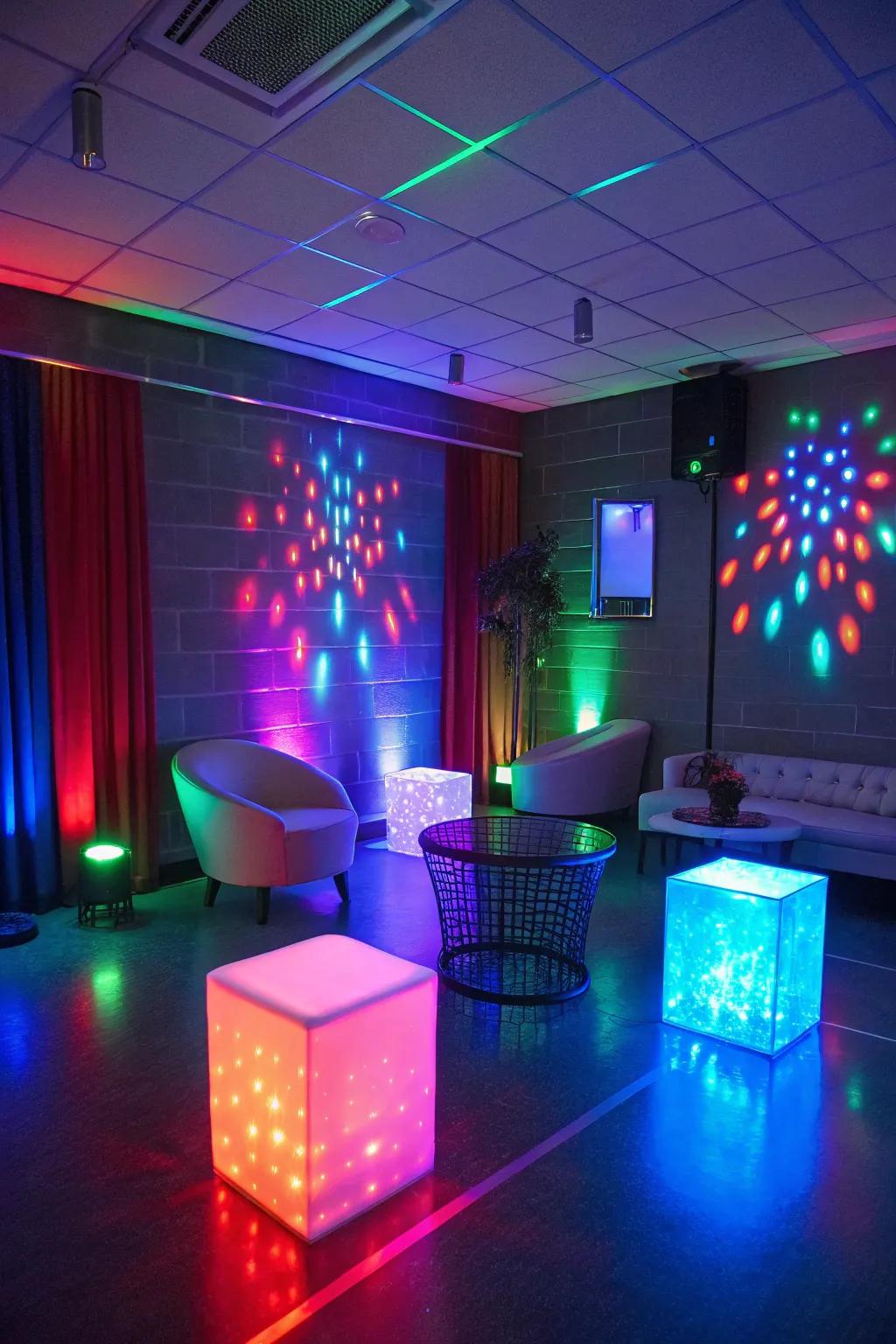 Change the atmosphere of your room using multicolored LEDs.