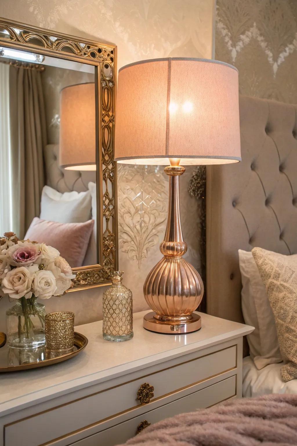 A cohesive look through harmonizing the use of rose gold.
