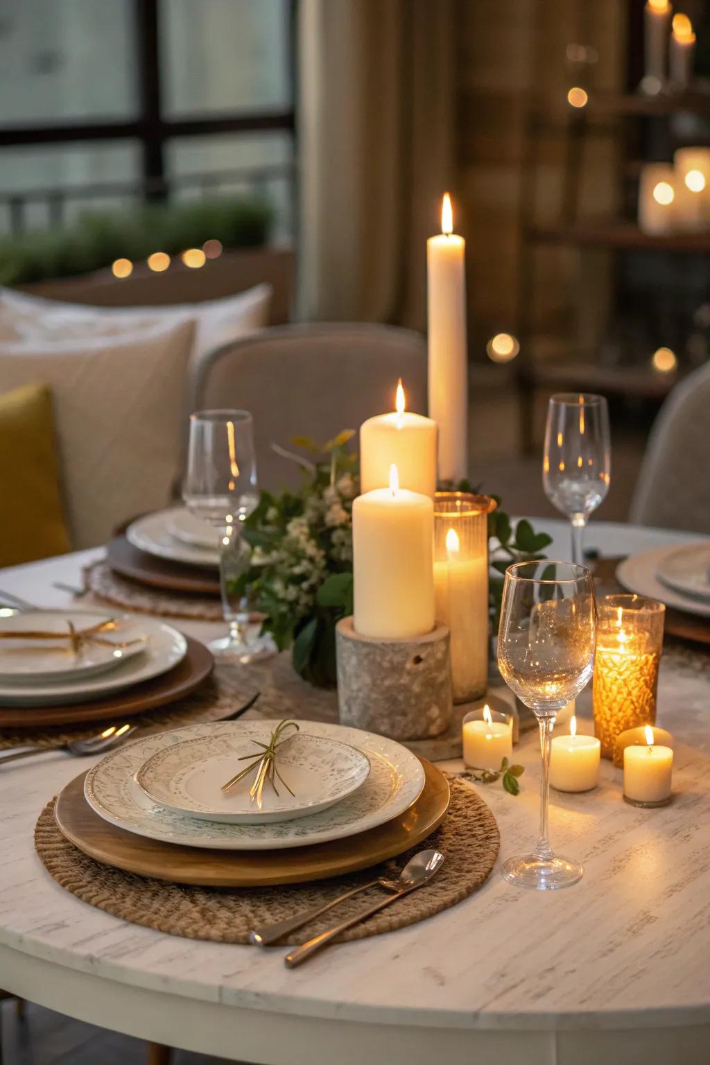 Lights offer warmth and charm to your eating experience.