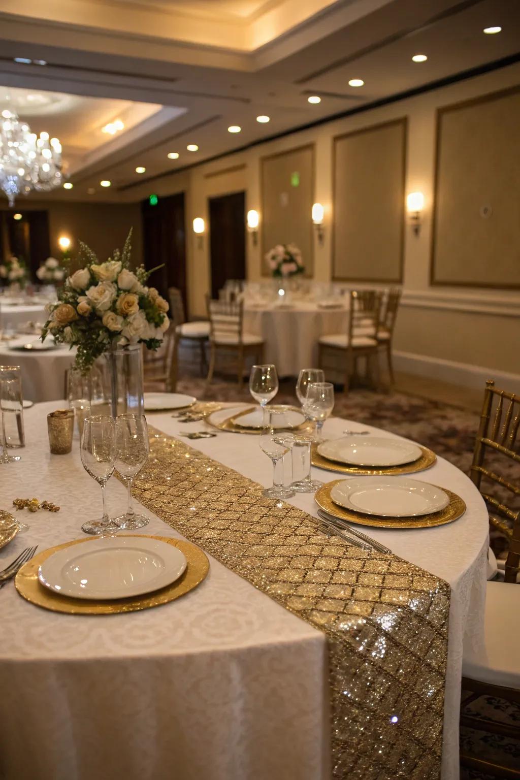 Glimmer touches introduce elegance to any table arrangement.