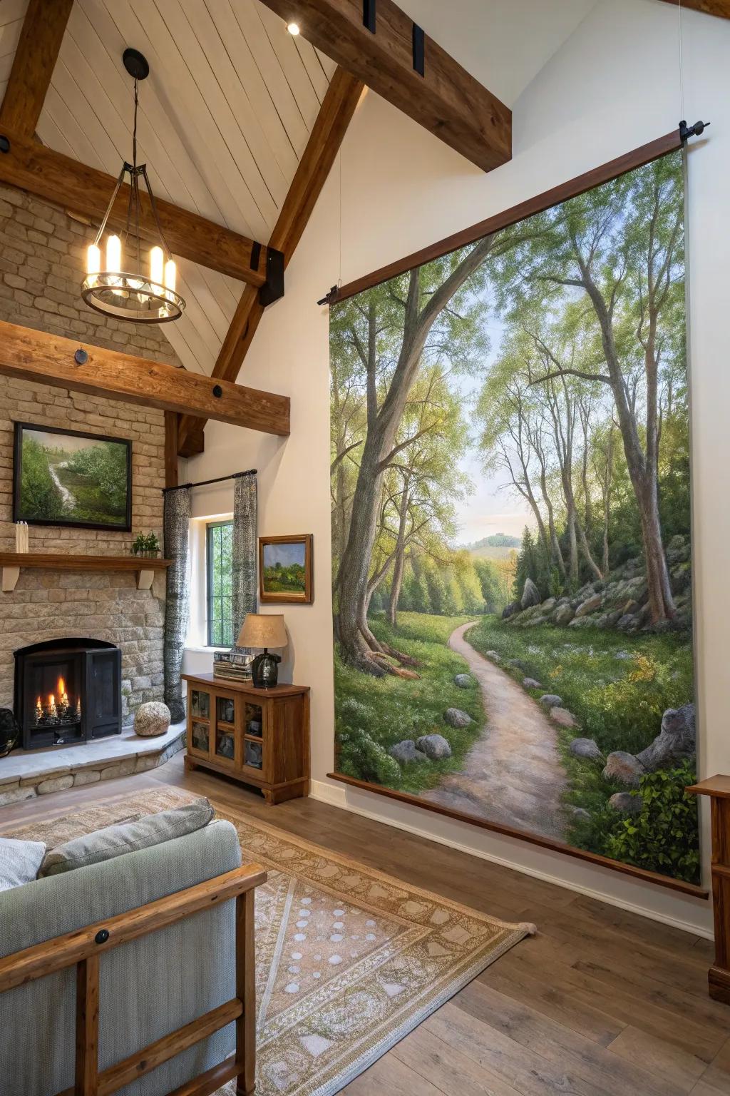 Natural scenes inject a peaceful vibe into your interior design.