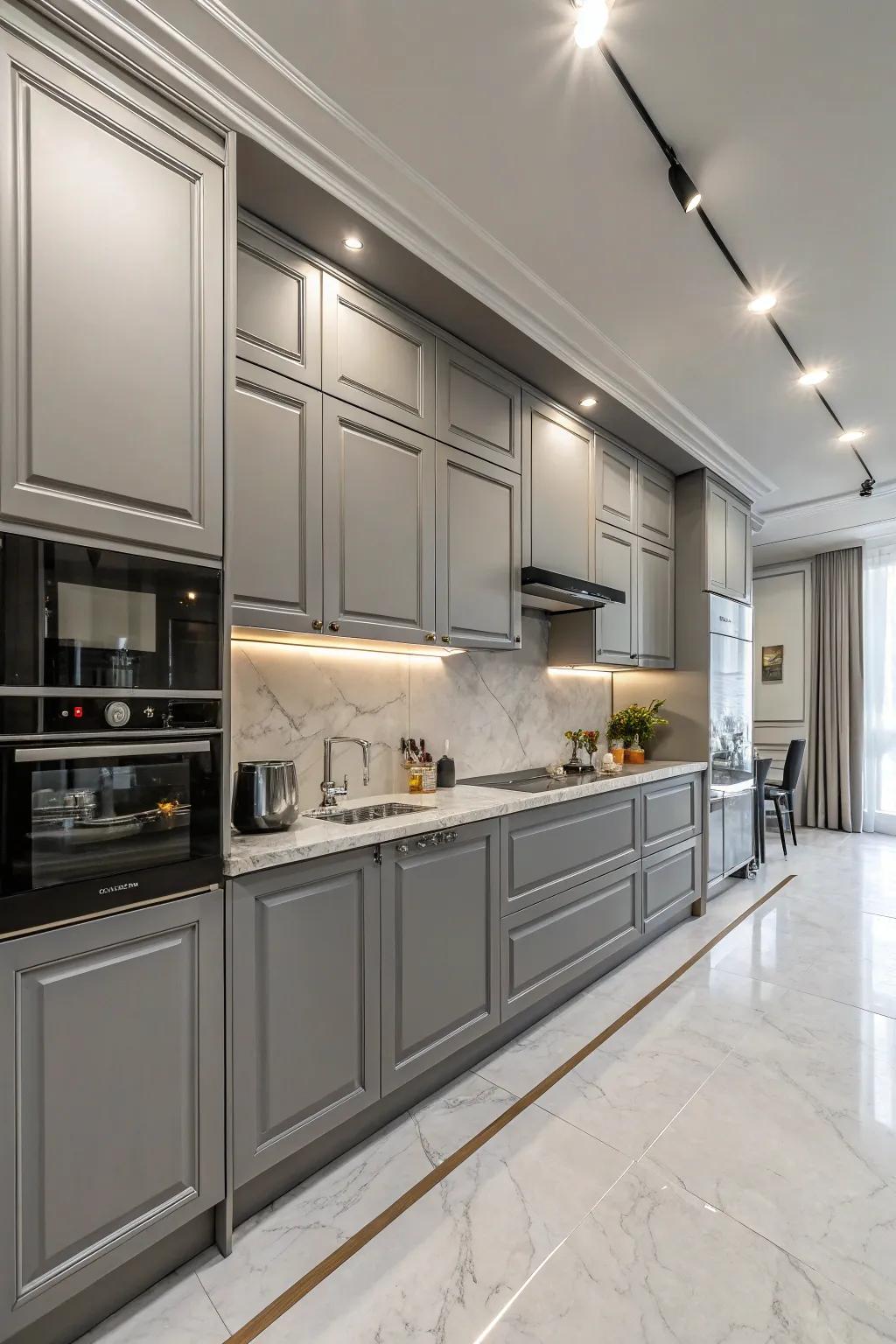 Painted paneling provides a modern and polished visual.