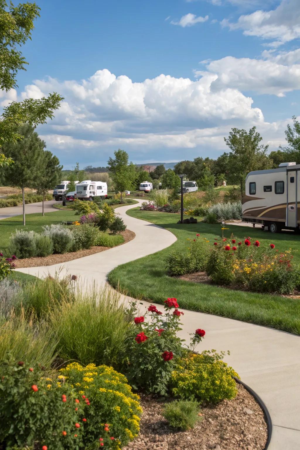 A lush, attractive scenery that upgrades any RV park.