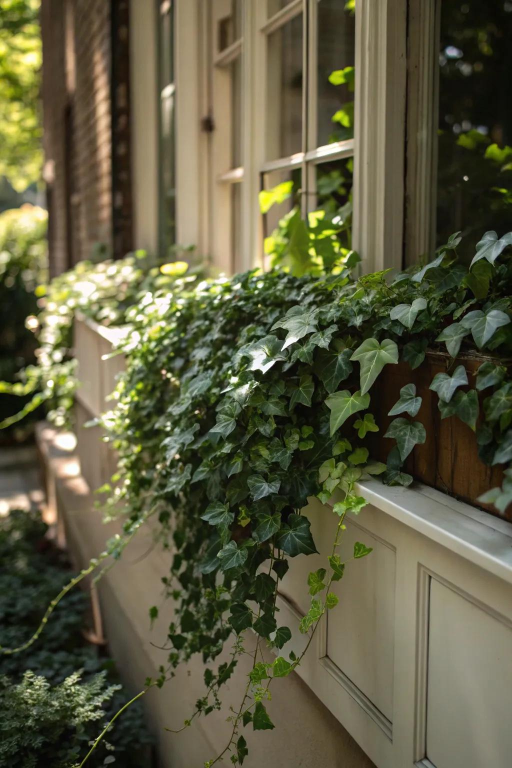 English ivy trails beautifully, adding a hint of refinement.