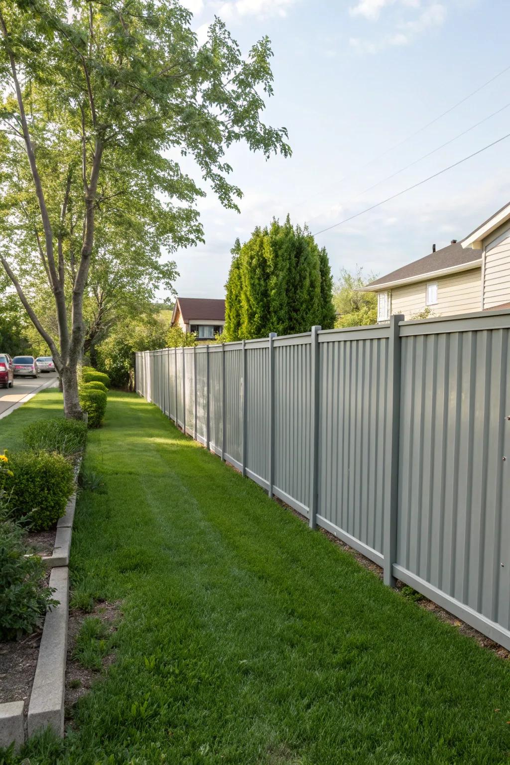 Strong sheet metal sections guarantee a secluded and tranquil outdoor sanctuary.