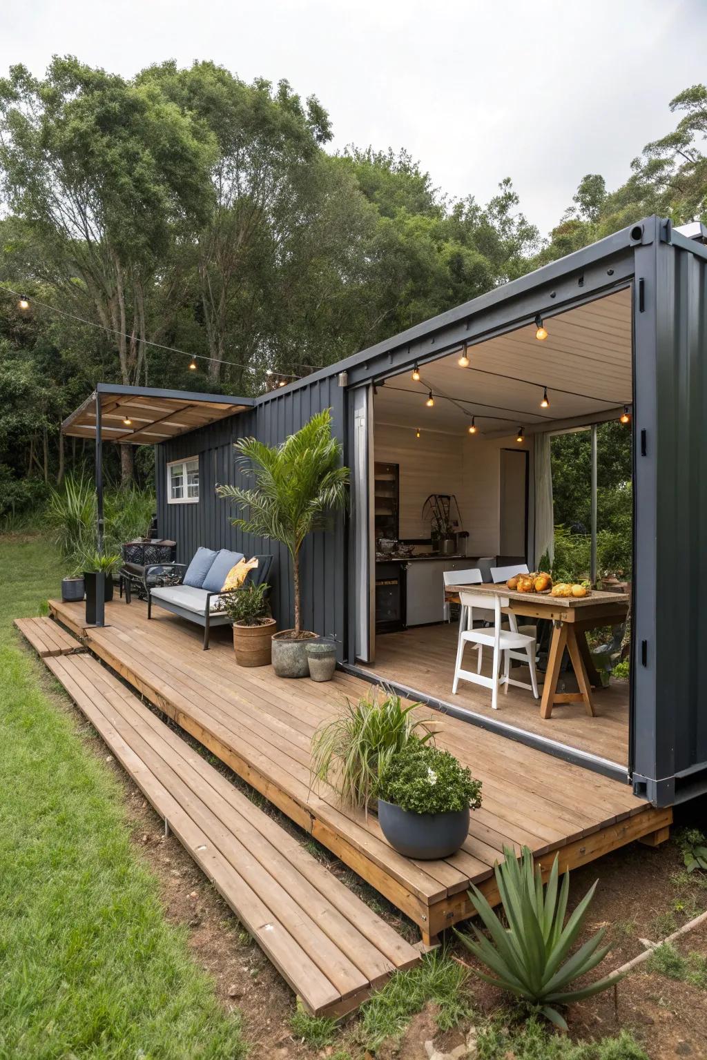 An outdoor patio that extends your personal area.