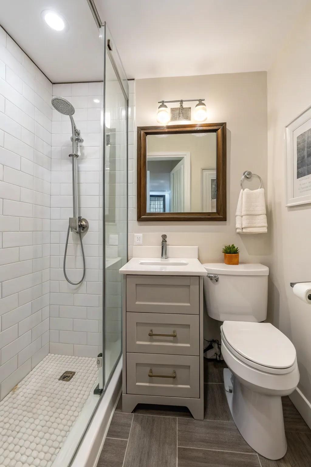 Effective layouts capitalize on every available inch in your bathroom.