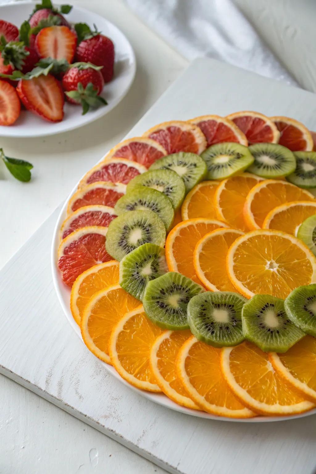 Imaginative fruit compositions captivating the observer.