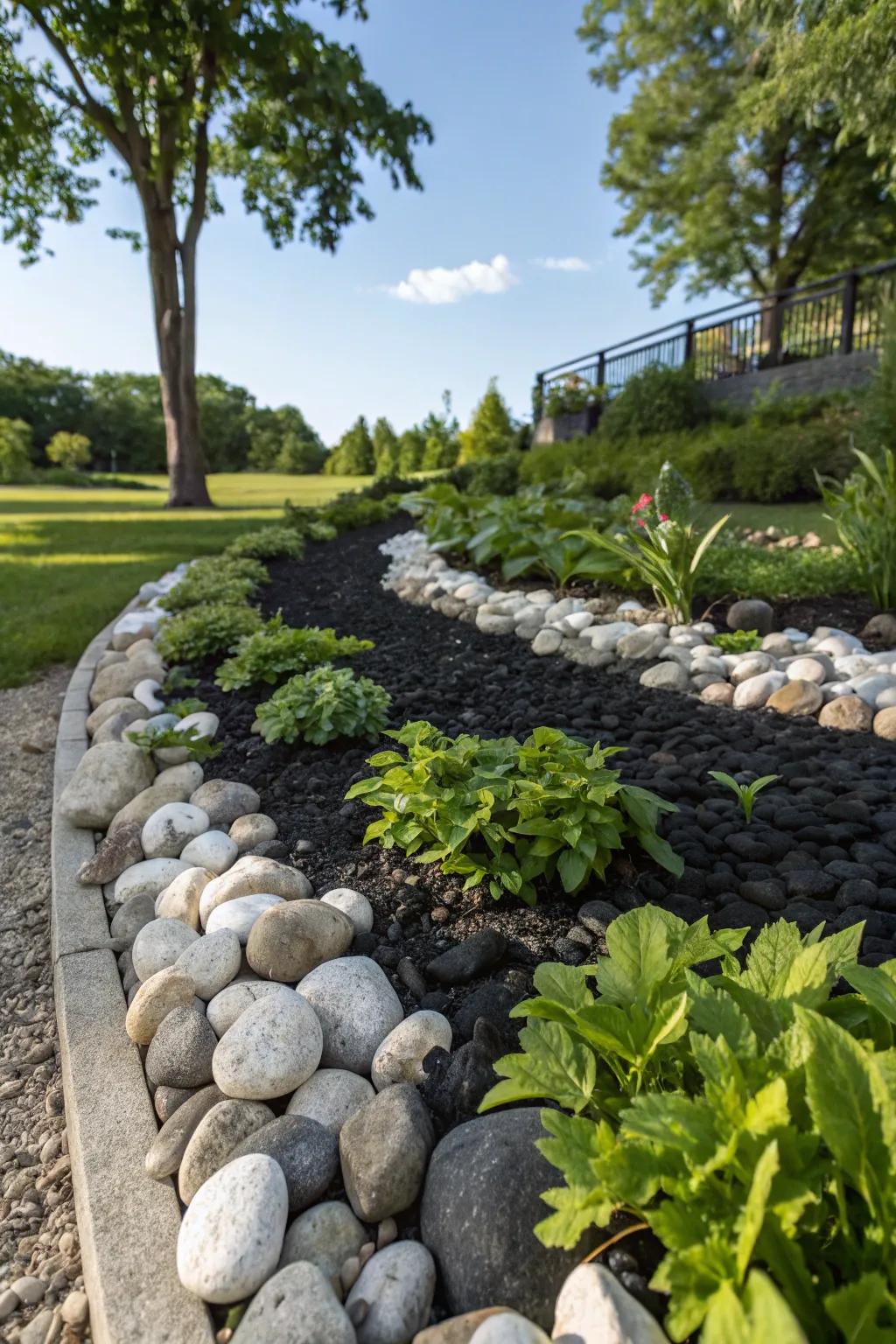 Contrasting stone colors infuse vibrancy and intrigue into any garden.