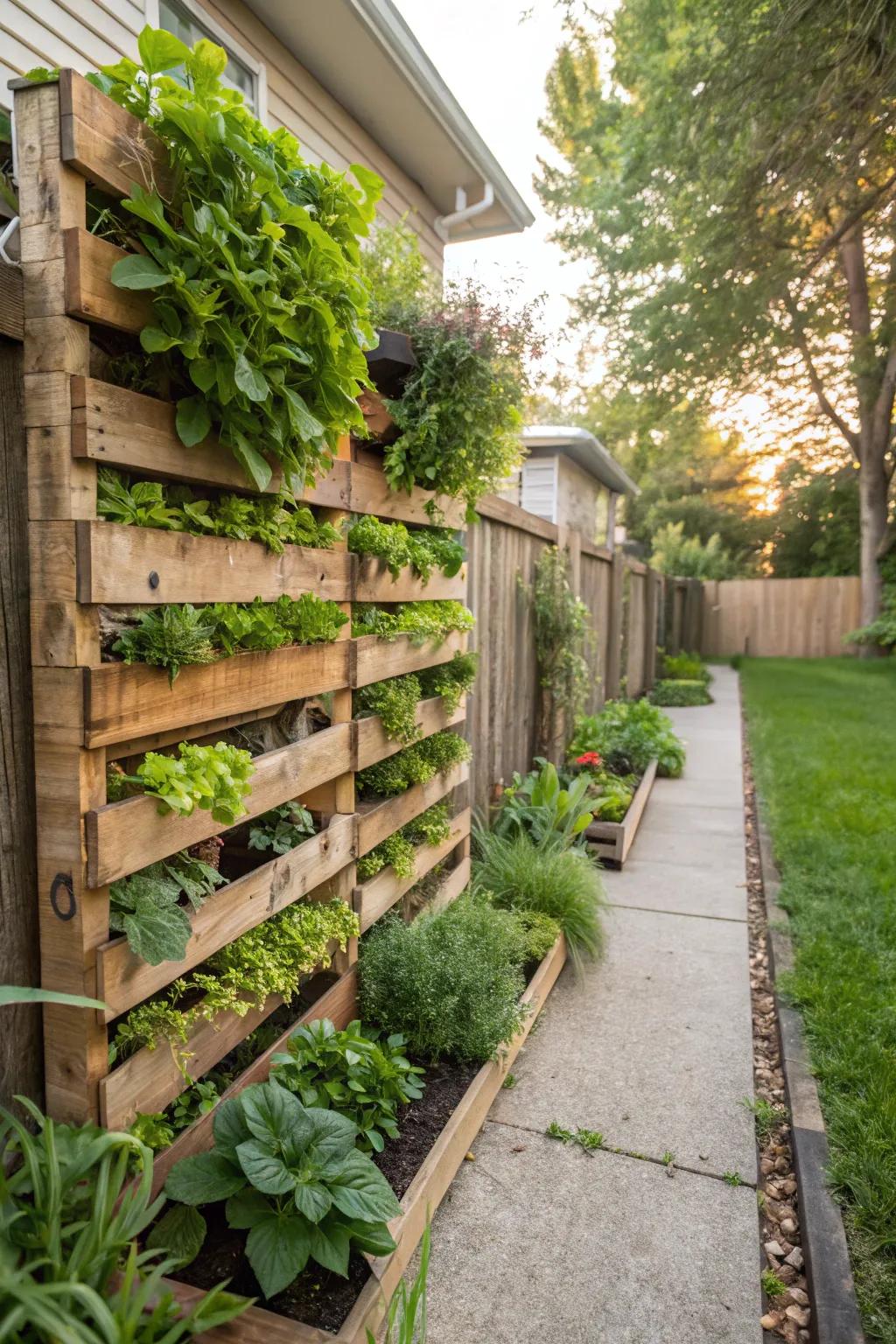 Make the most of space with an upright garden, which breathes life into your side yard.
