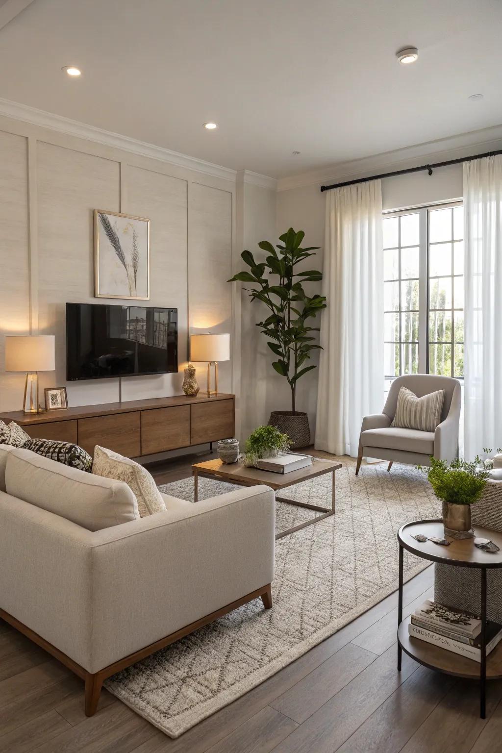 Attain peacefulness using a contemporary minimalist Sims 4 lounge.