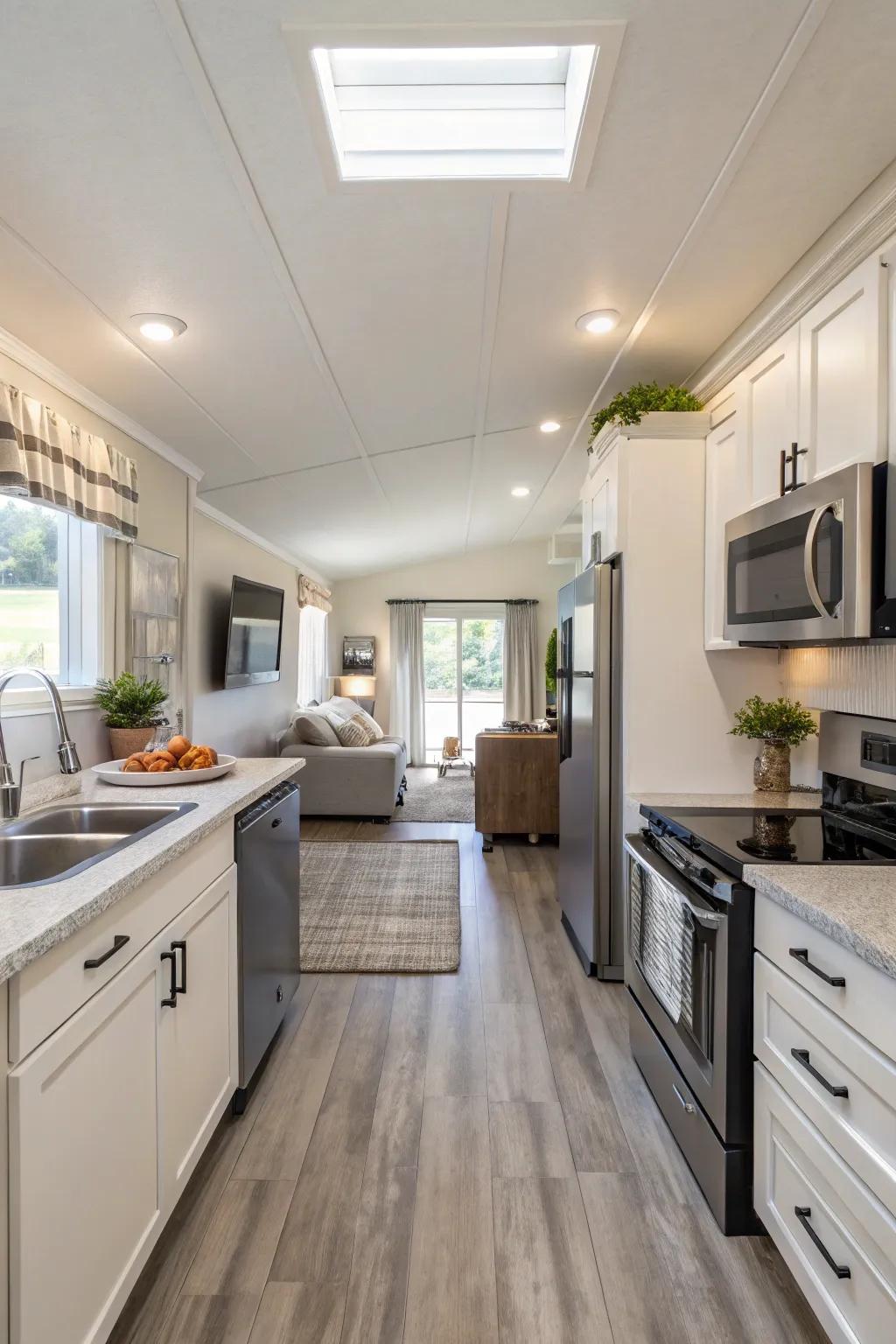 Open designs enhance the perception of space and movement in your kitchen.
