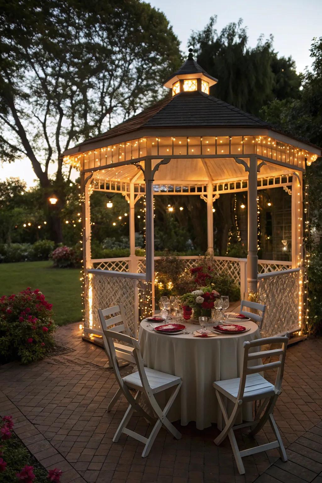 Enjoy a meal under the stars in your personal mini gazebo.