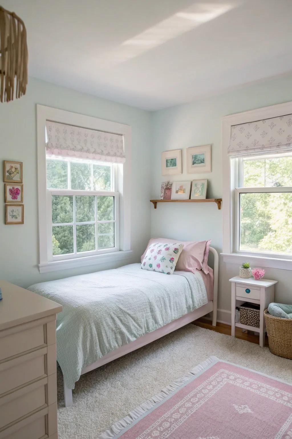 Light shades trick the eye into seeing a larger, brighter area.