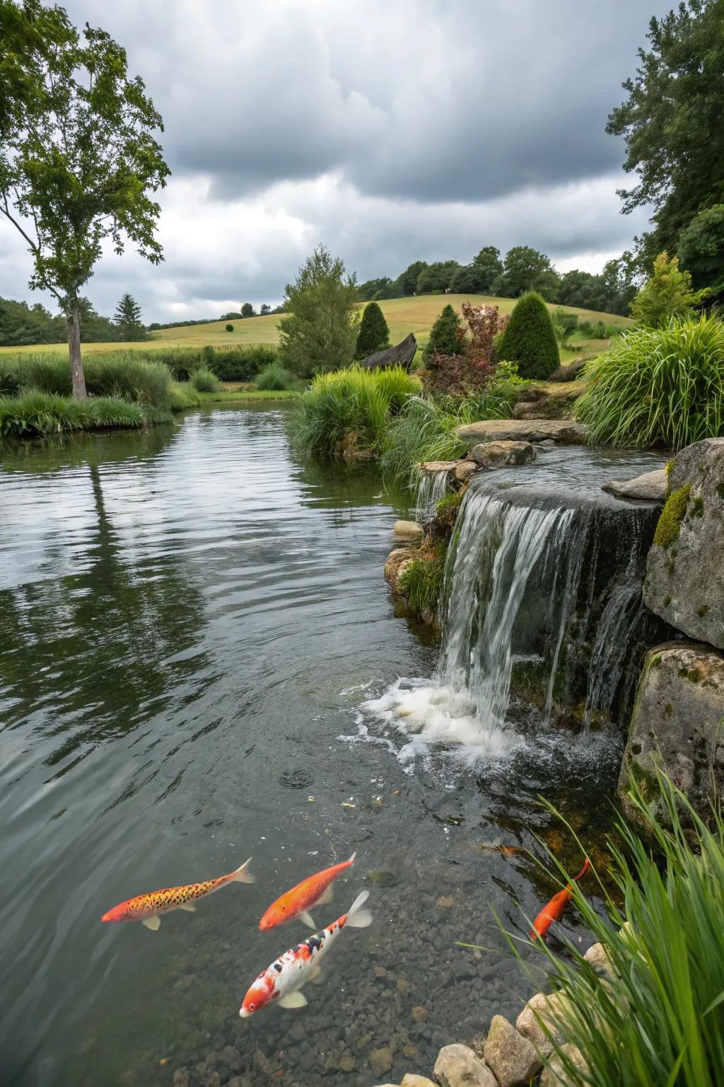 Colored Carp infuse vibrancy and movement into any pond's setting.