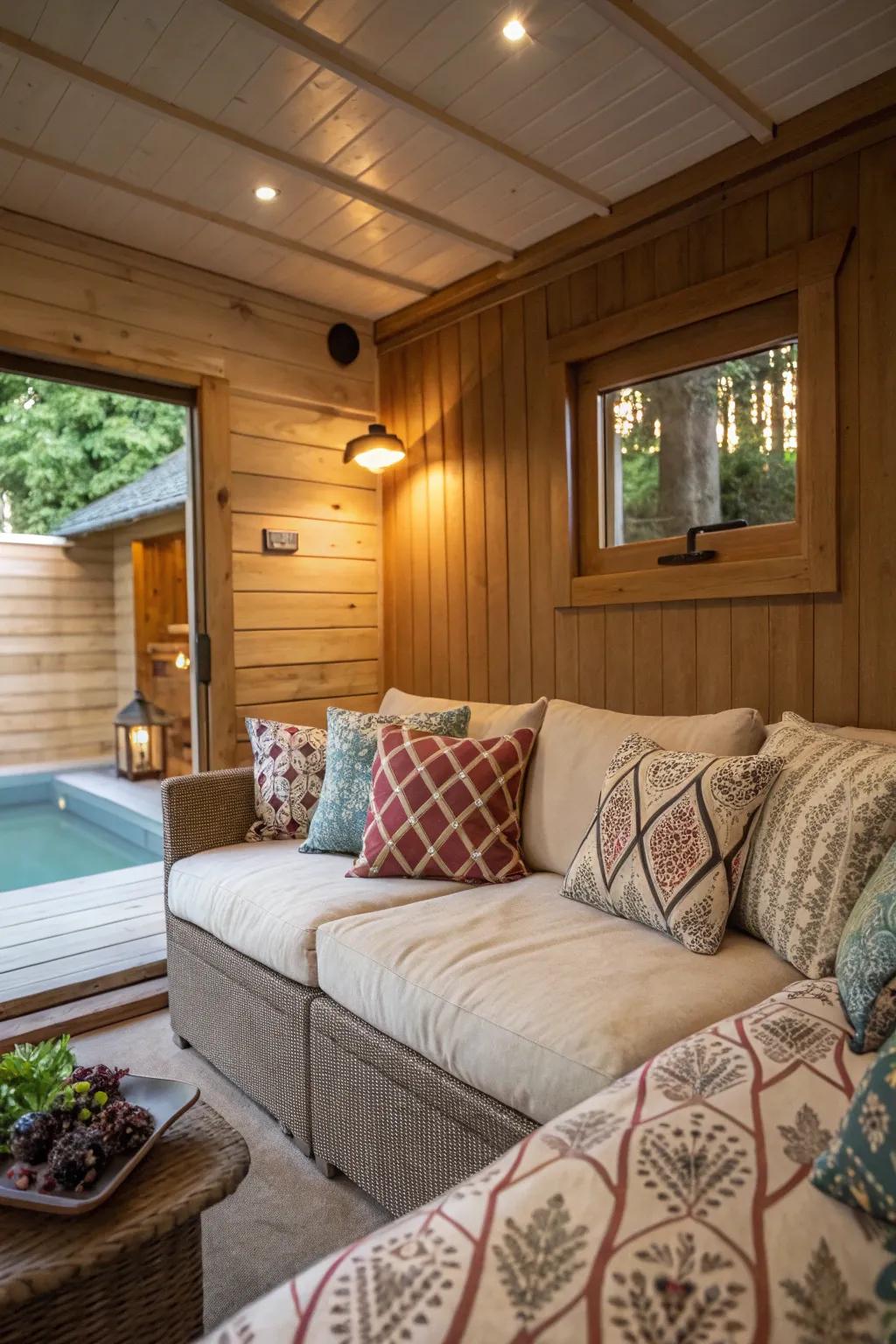 An inviting seating spot perfect for relaxing and chatting.