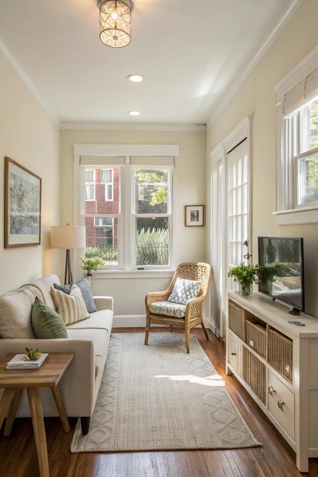 Light hues may greatly improve the feeling of space in small interiors.