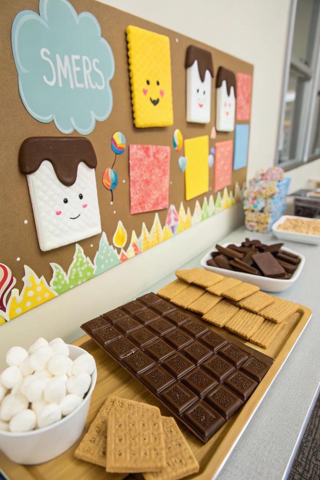 These playful s'mores pieces turn the board into a super interactive treat.