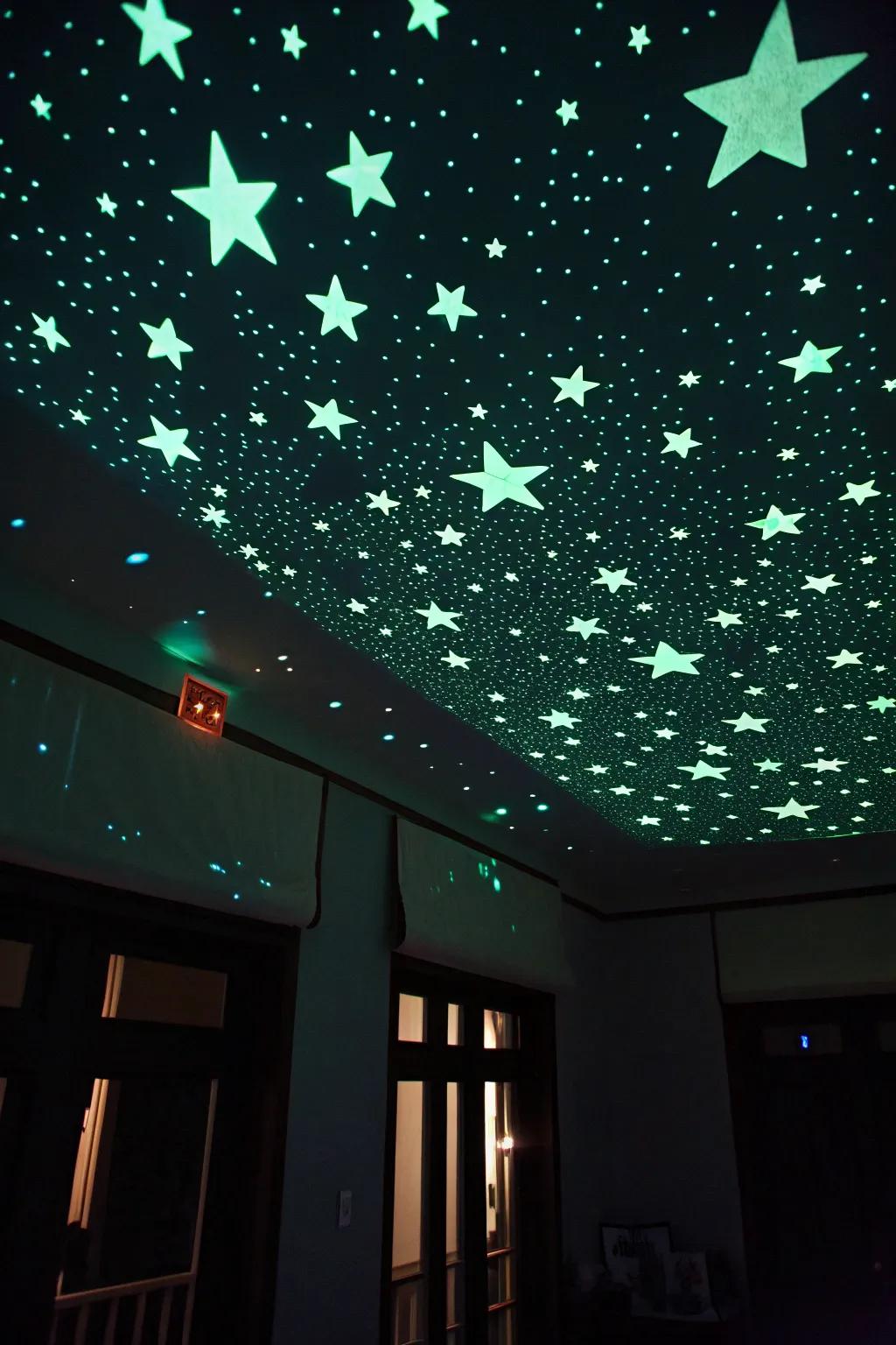 Luminous stars offer a soothing and captivating environment.