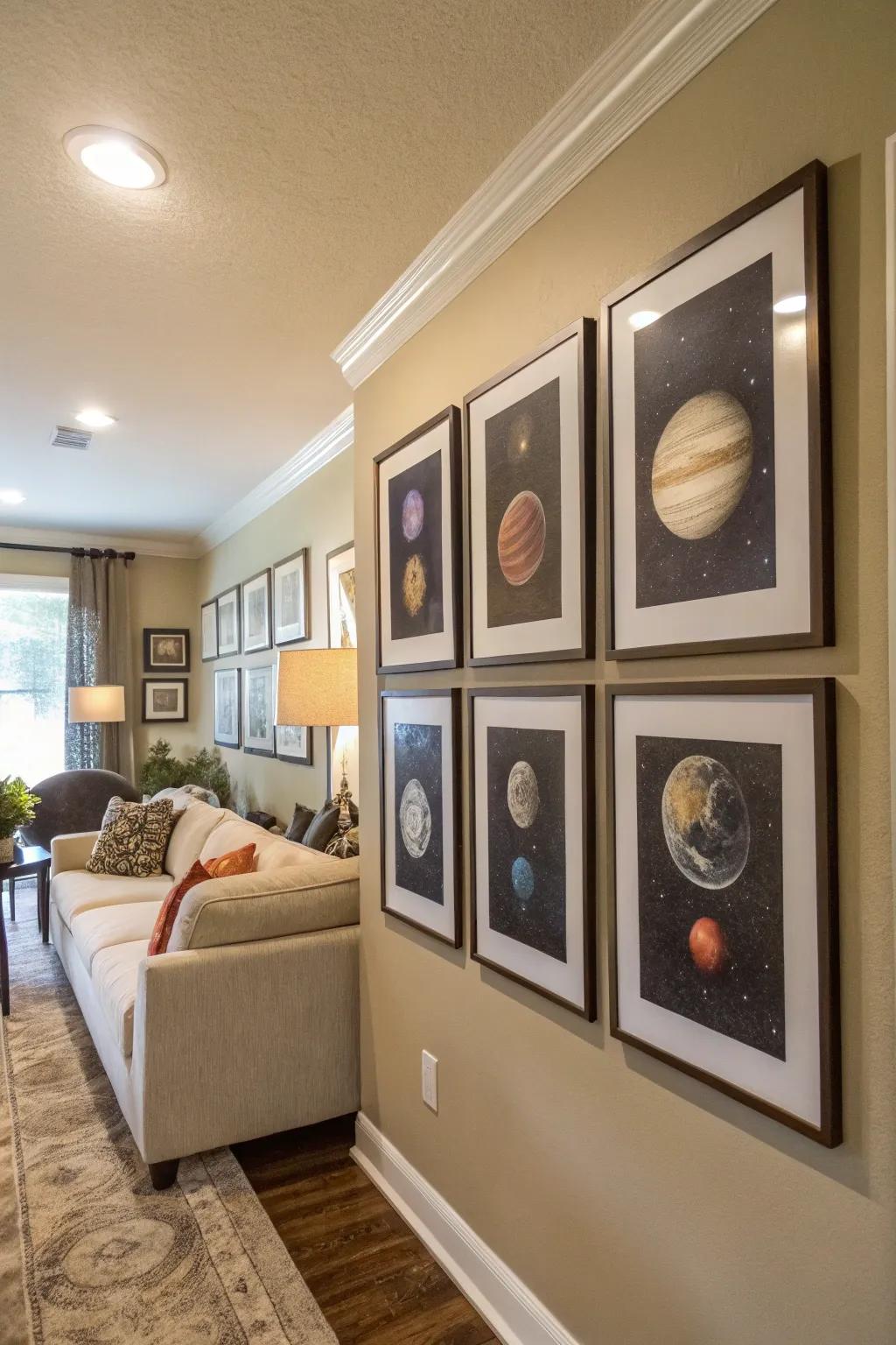 Wall art brings an element of the cosmos to your personal space.