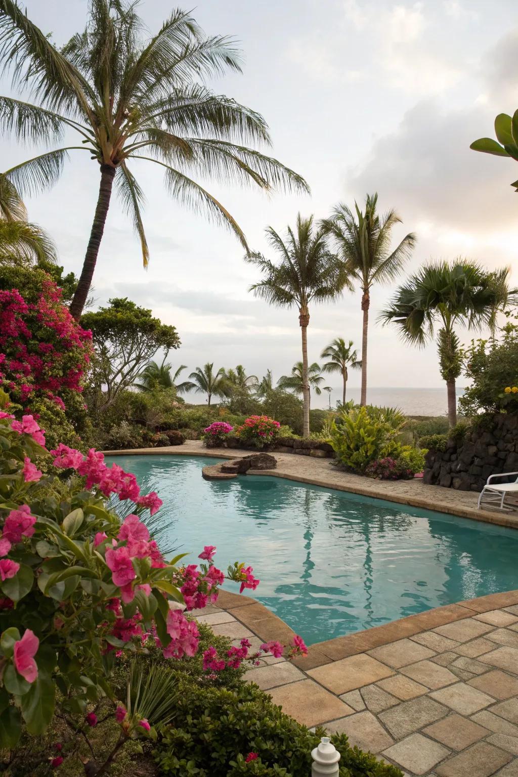 Craft a tropical haven with your petite pool.