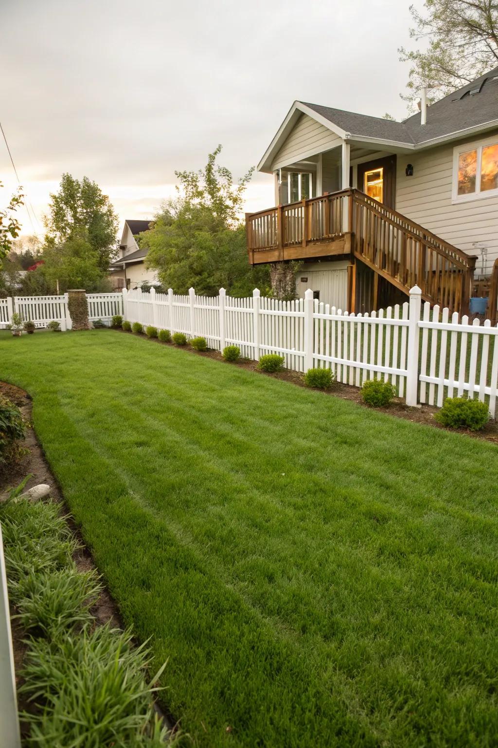 A flawlessly manicured lawn, primed for the spring season.
