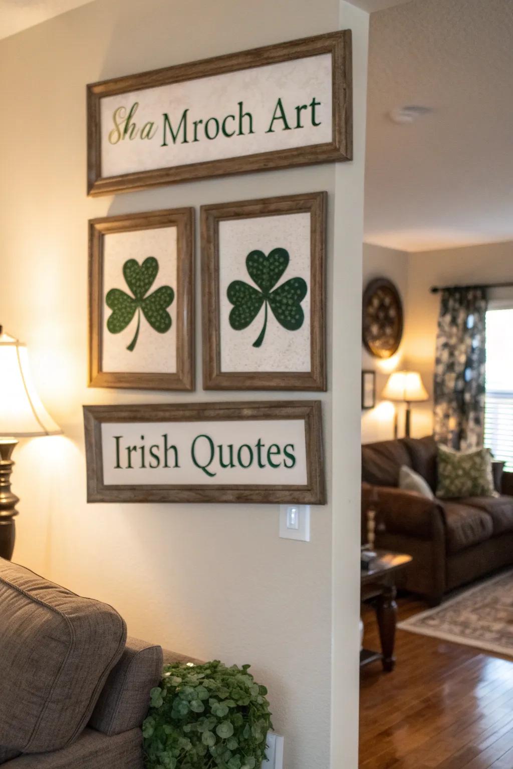 Embellish your walls with lovely clover designs and sayings from Ireland.