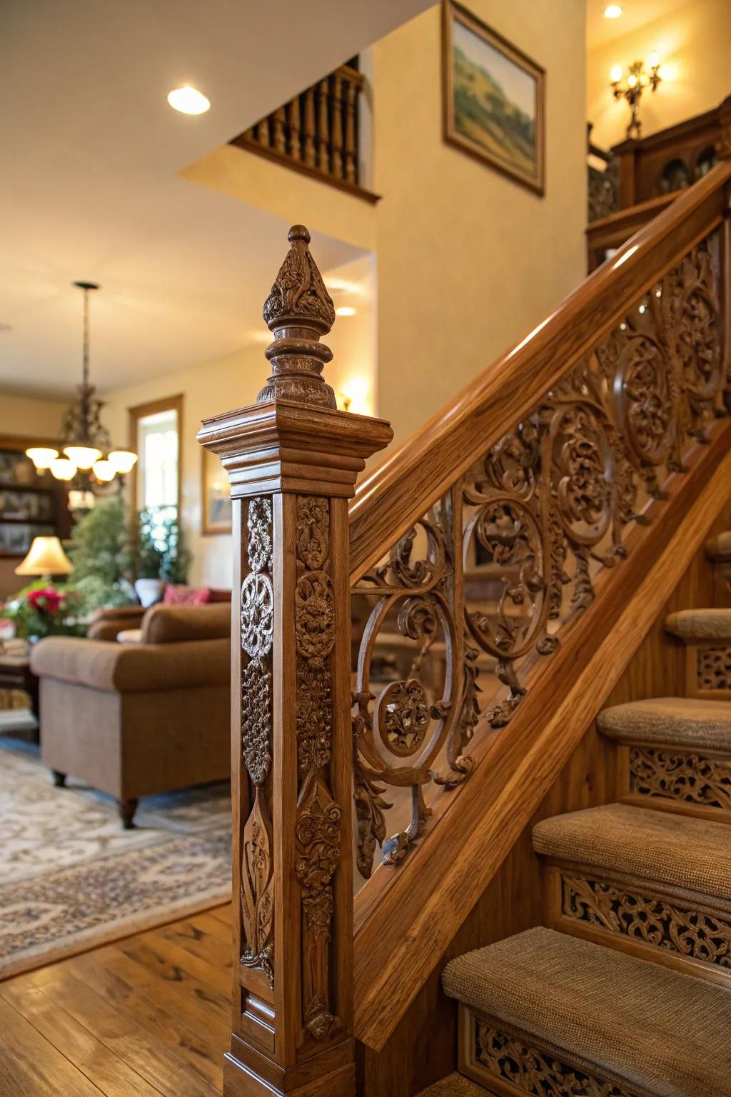 Classic wooden railings bring enduring sophistication to your home.